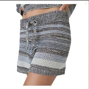 NWOT, Lucky Brand Women's Textured Stripe Shorts Indigo Multi, US L